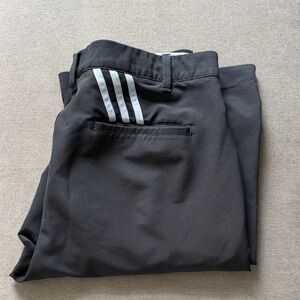 adidas Black Men's Dress Pants with Reflective Triple-Stripe 34x32